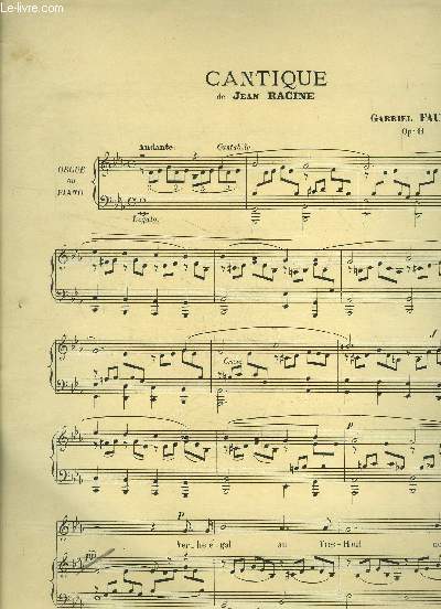 Cantique de Jean Racine, pour orgue ou piano