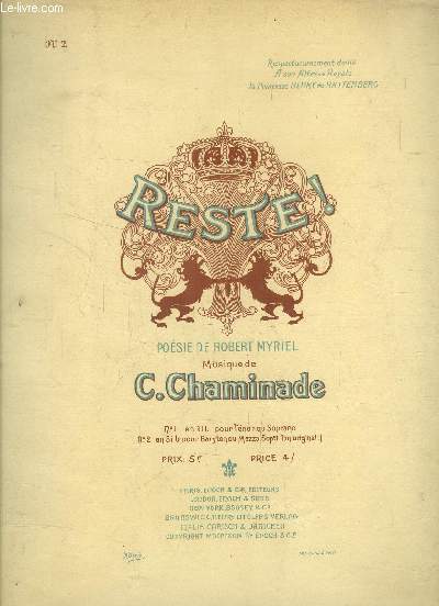 Reste ! pour piano et chant