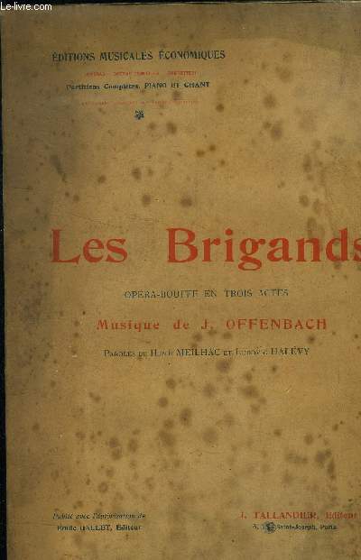 Les brigands, opra bouffe en trois actes