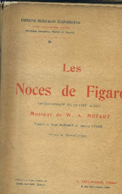 Les noces de Figaro, opra comique en quatre actes