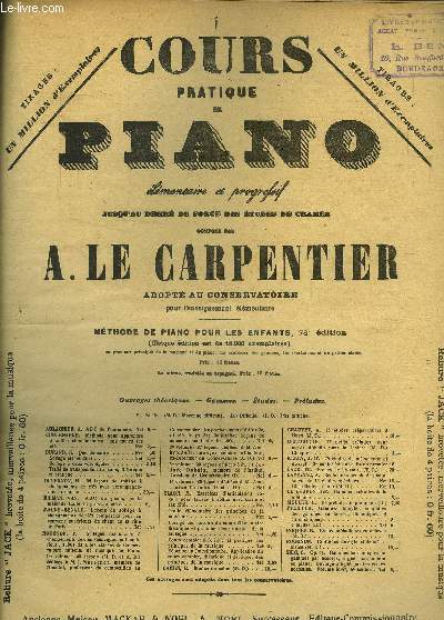 Cours pratique lmentaire de piano,mthode de piano pour les enfants