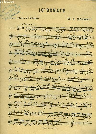10ème sonate pour piano et violon