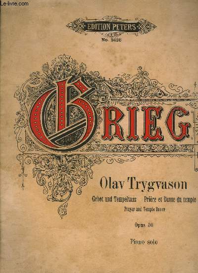 Gebet und tempeltanz aus olavtrygvason, opus 50 fur pianoforte solo