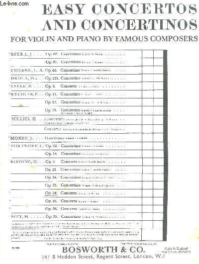 Concert in G dur, concerto in G major pour violon