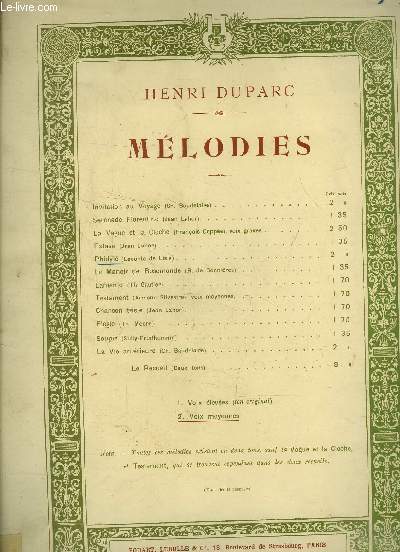 Mlodies- Phidyl pour piano et chant