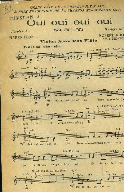 Oui oui oui oui, pour violon accordon flte
