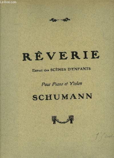 Rverie , extrait des scnes d'enfants pour piano et violon