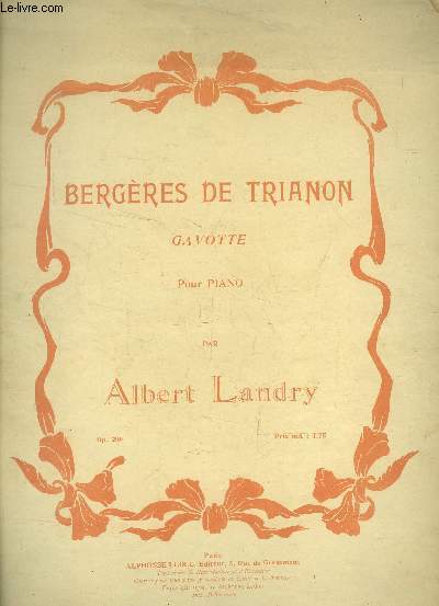 Bergres de trianon, gavotte pour piano