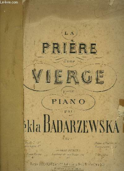 La prire d'une vierge pour piano