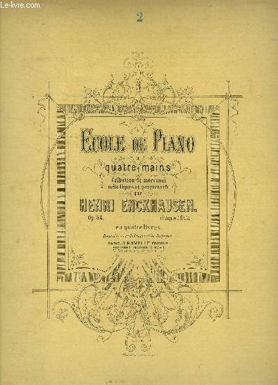Ecole de piano  quatre mains, op 84, , volume 2