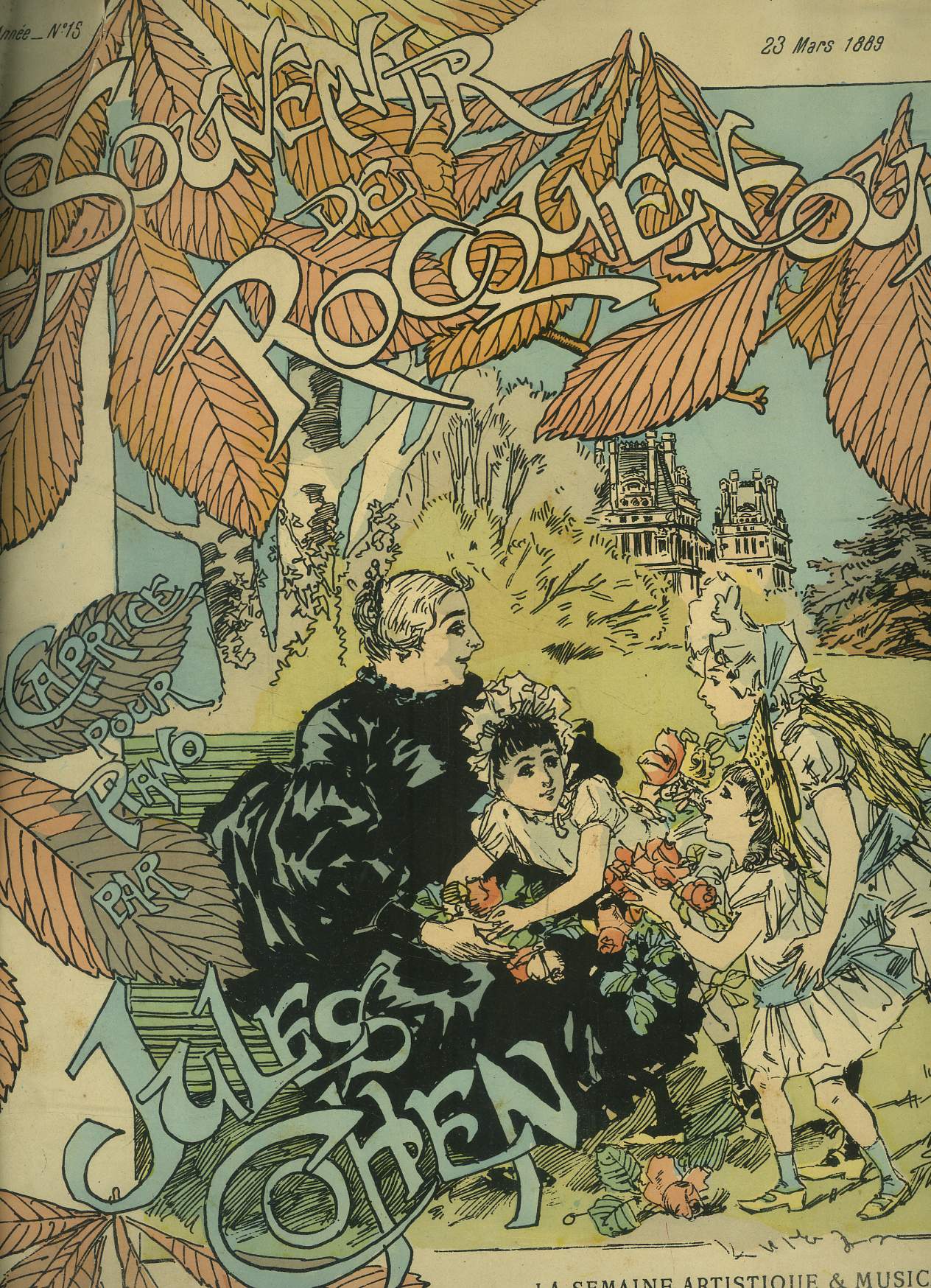 La semaine artistique et musicale N 15-23 mars 1889 -Souvenir de Rocquencourt, caprice pour piano