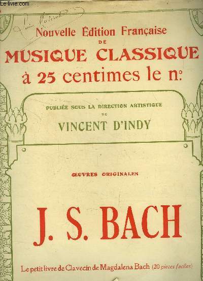 Le petit livre de clavecin d'Anna Magdalena Bach pour piano