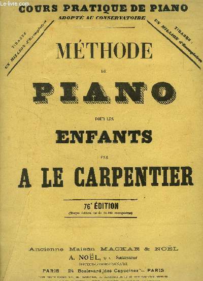 Mthode de piano pour les enfants, 76me dition