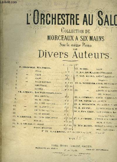 Collection de morceaux a six mains sur le mme piano