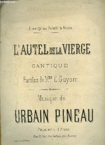 L'autel de la vierge pour piano et chant