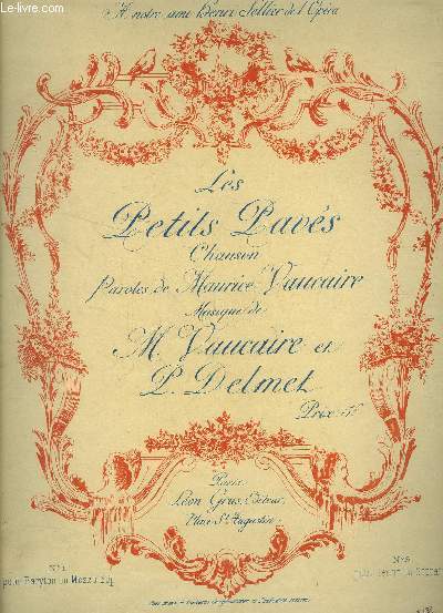 Les petits pavs pour piano et chant (baryton ou mezzo-sop.)