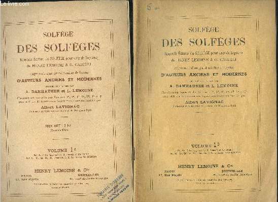 Solfge des solfges Volume 1A et B en 2 volumes