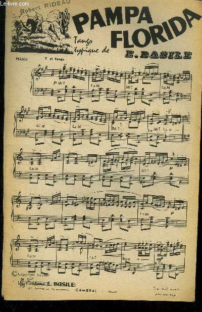 Pierino pour piano accordon, accordonsaxo alto mi b, violons A et B/ Pampa florida pour violons, accordon, saxo alto mi b , piano