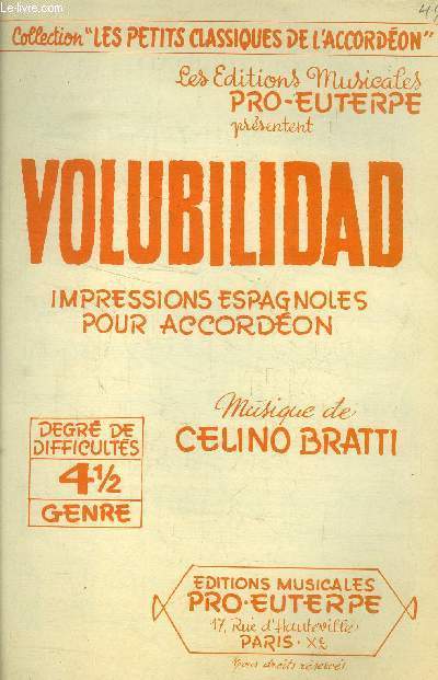 Volubilidad, impressions espagnoles pour accordon