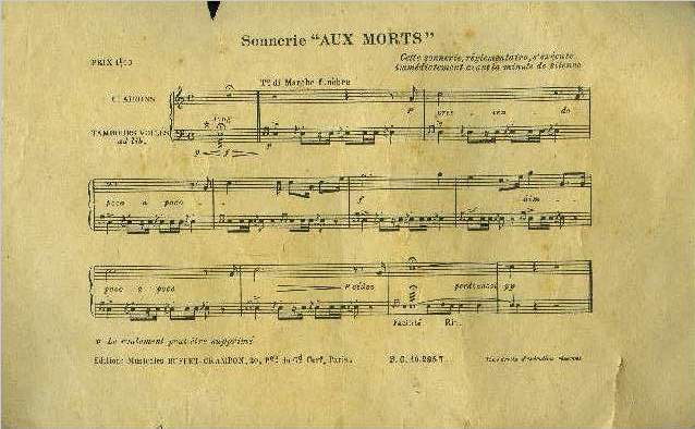 Sonnerie aux morts pour clairons et tambours voils