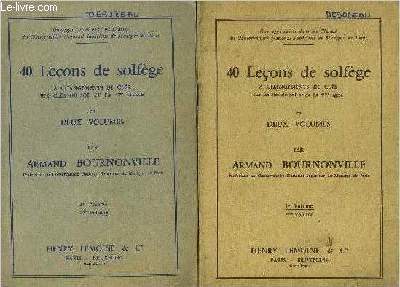 40 leons de solfge a changement de cls sur les cls de sol et de fa 4eme ligne en deux volumes- Volume 1 et 2