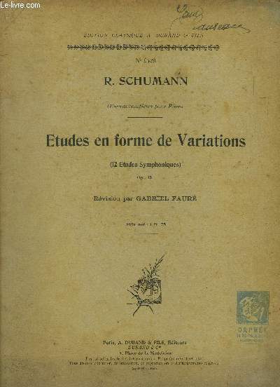 Etudes en forme de variation