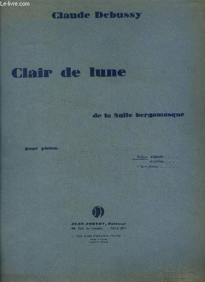 Clair de lune de la suite bergamasque pour piano