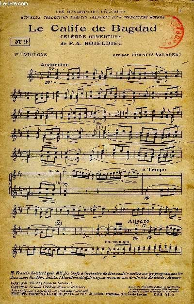 Le calife de Bagdad pour 1ers violons