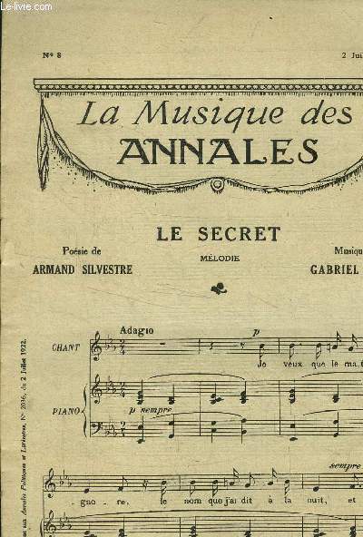 La musique des annales N 8 : 2 juillet 1922