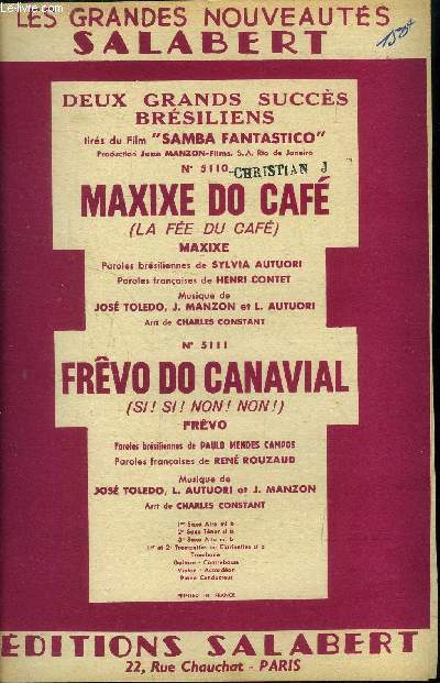 Maxixe do caf pour guitare contrebasse/ Frvo do carnaval pour guitare contrebasse