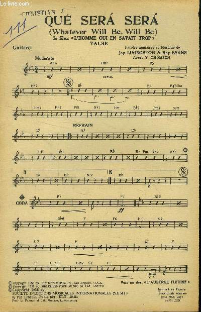 L'auberge fleurie pour guitare / Qu sera sera pour guitare