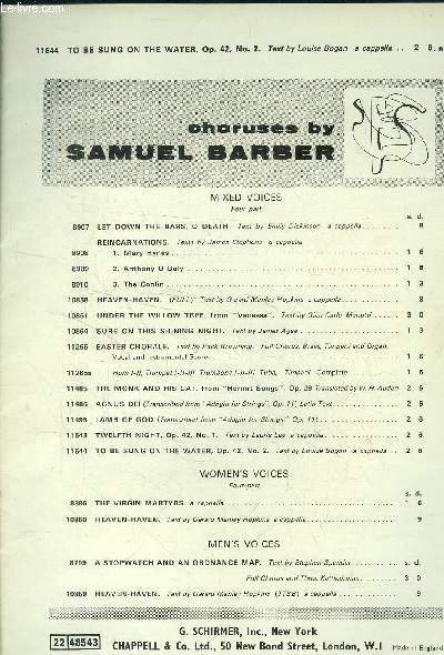 To be sung on the water