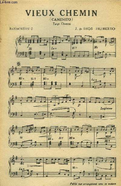 Paso lento/ Vieux chemin pour bandonon c , violon C , contrebasse, saxo alto mi b , bandonon C