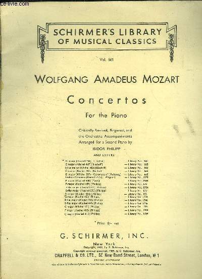 Concertos for the piano
