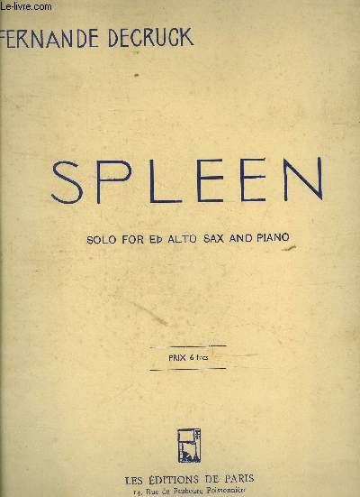 Spleen solo for Eb alto sax and piano