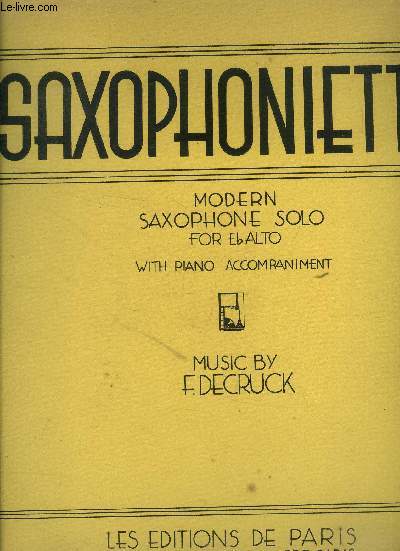 Saxophonietta. Modern saxophone solo for Eb alto