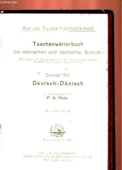 TASCHENWRTERBUCH DER DNISCHEN UND DEUTSCHEN SPRACHE