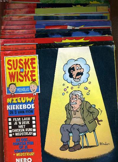 LOT DE 11 MAGAZINES DE BANDES DESSINEES: SUSKE EN WISKE 2001, NUMMER 2,3,12,15,21,23,30,31,49,50,51.