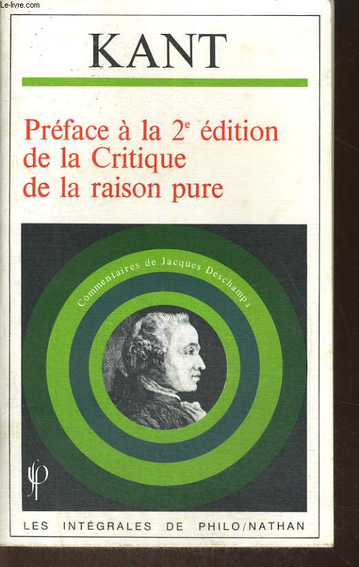 PREFACE A LA 2e EDITION DE LA CRITIQUE DE LA RAISON PURE.