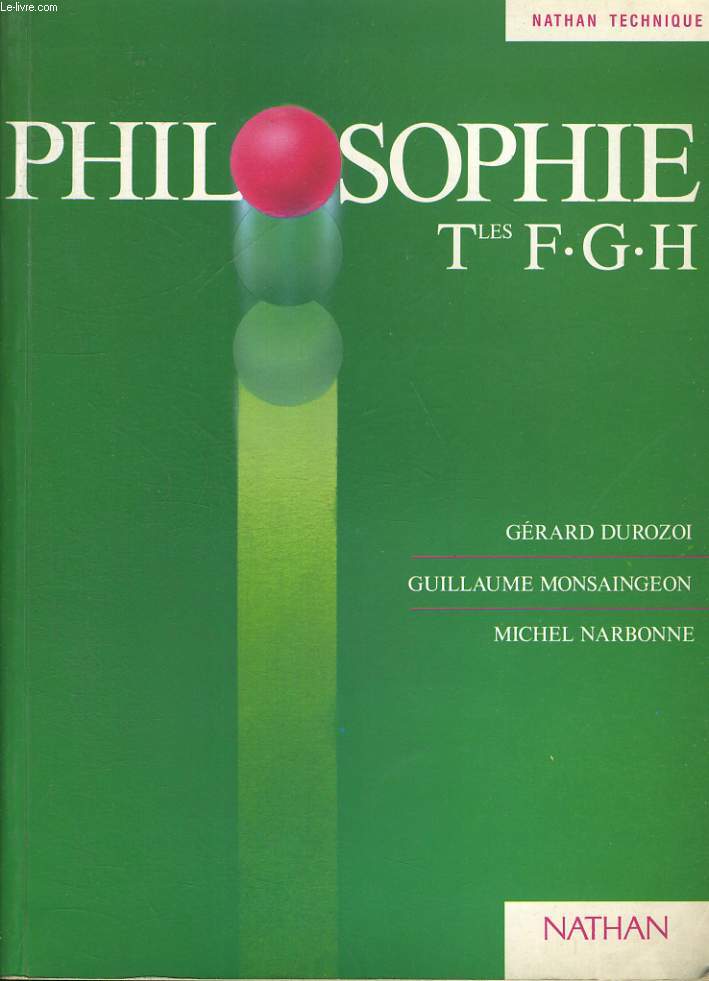 PHILOSOPHIE. TERMINALES F, G, H.