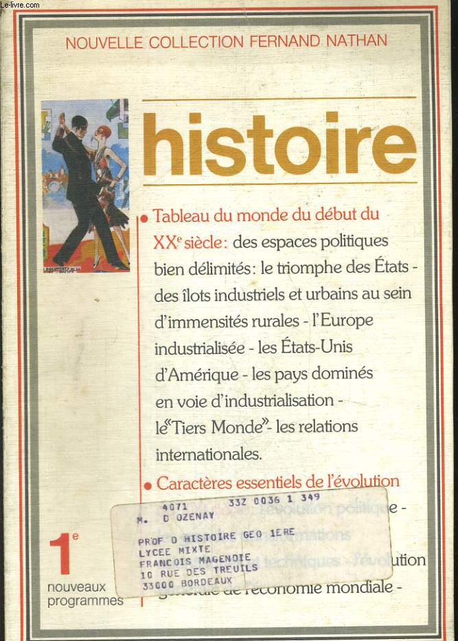 HISTOIRE 1re. NOUVEAUX PROGRAMMES.