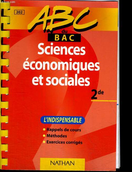 SCIENCES ECONOMIQUES ET SOCIALES. 2de.