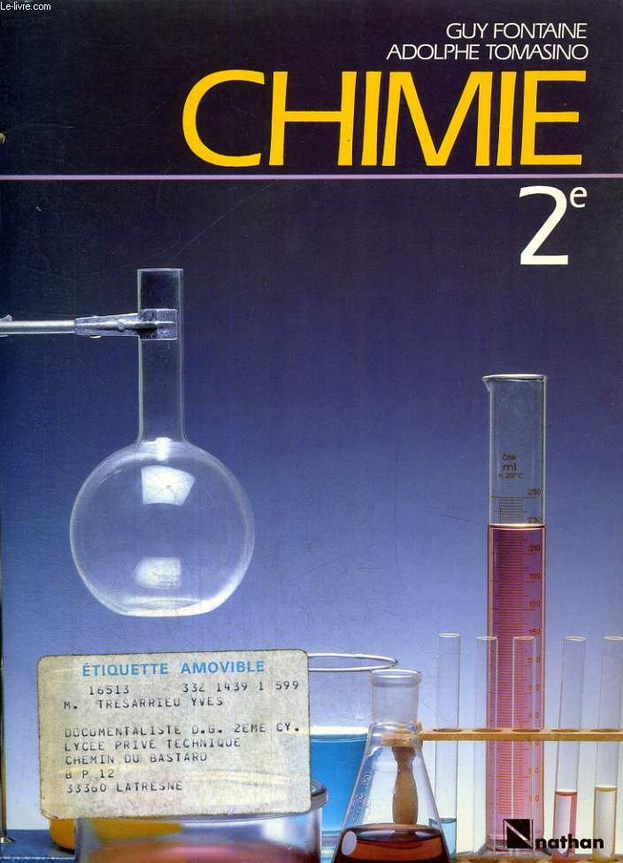 CHIMIE 2 - PROGRAMME 1987