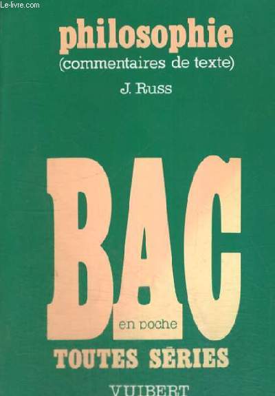 PHILOSOPHIE COMMENTAIRES DE TEXTE - BAC EN POCHE TOUTES SERIES