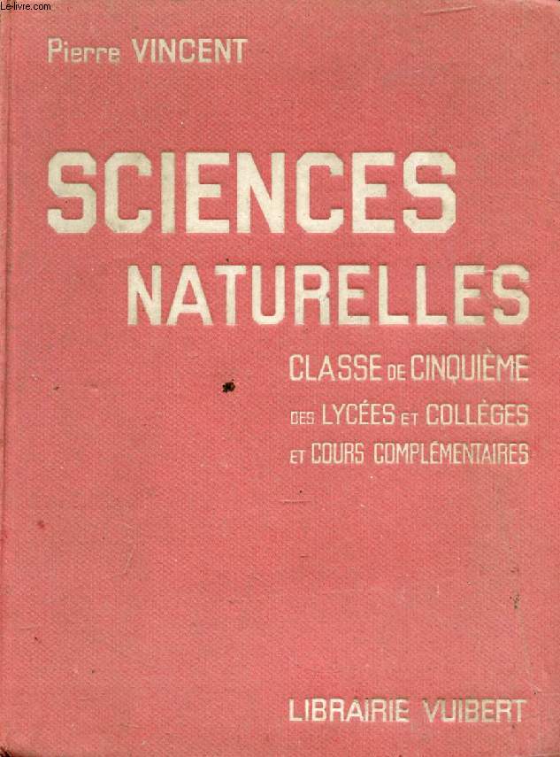 SCIENCES NATURELLES, CLASSE DE 5e
