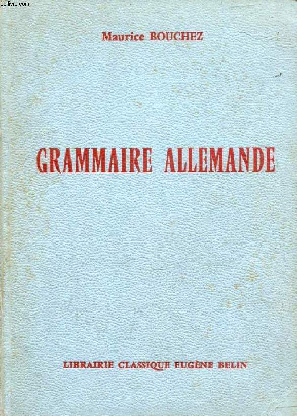 GRAMMAIRE ALLEMANDE