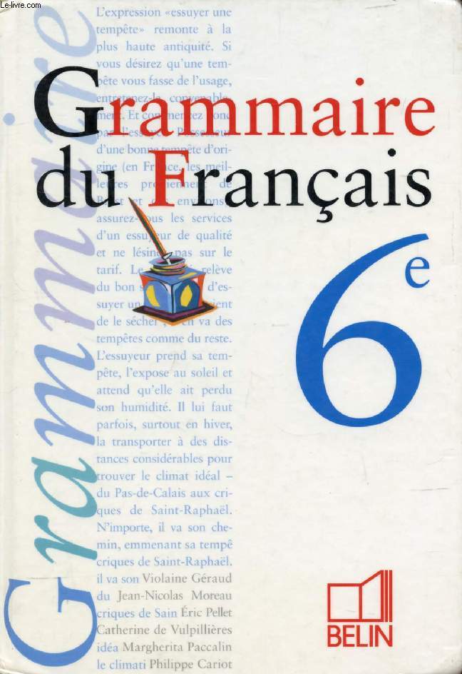 GRAMMAIRE DU FRANCAIS, 6e