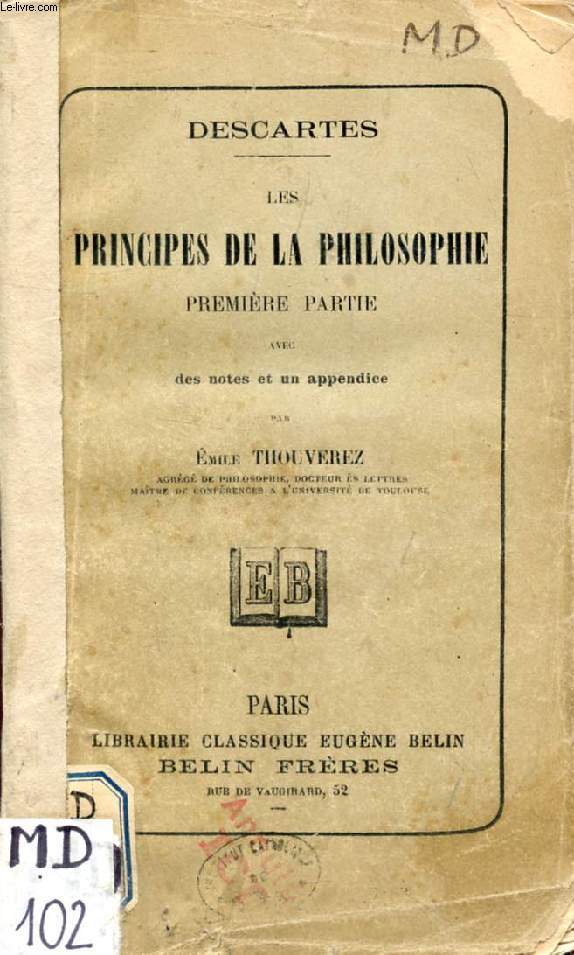 LES PRINCIPES DE LA PHILOSOPHIE, 1re PARTIE