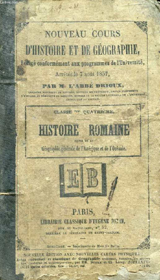 NOUVEAU COURS D'HISTOIRE ET DE GEOGRAPHIE, CLASSE DE 4e, HISTOIRE ROMAINE
