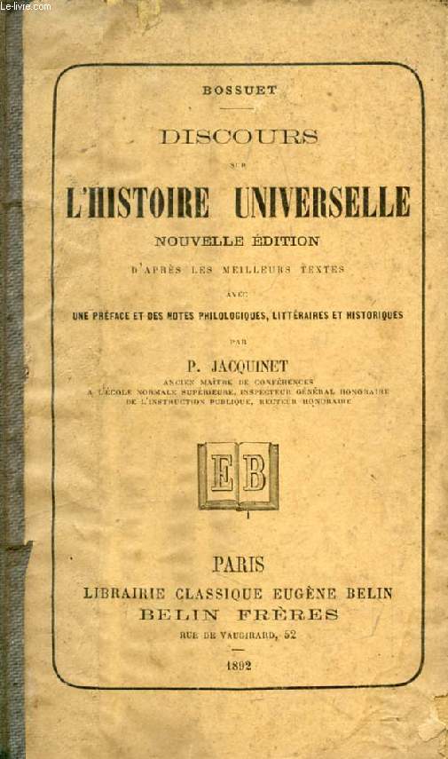 DISCOURS SUR L'HISTOIRE UNIVERSELLE